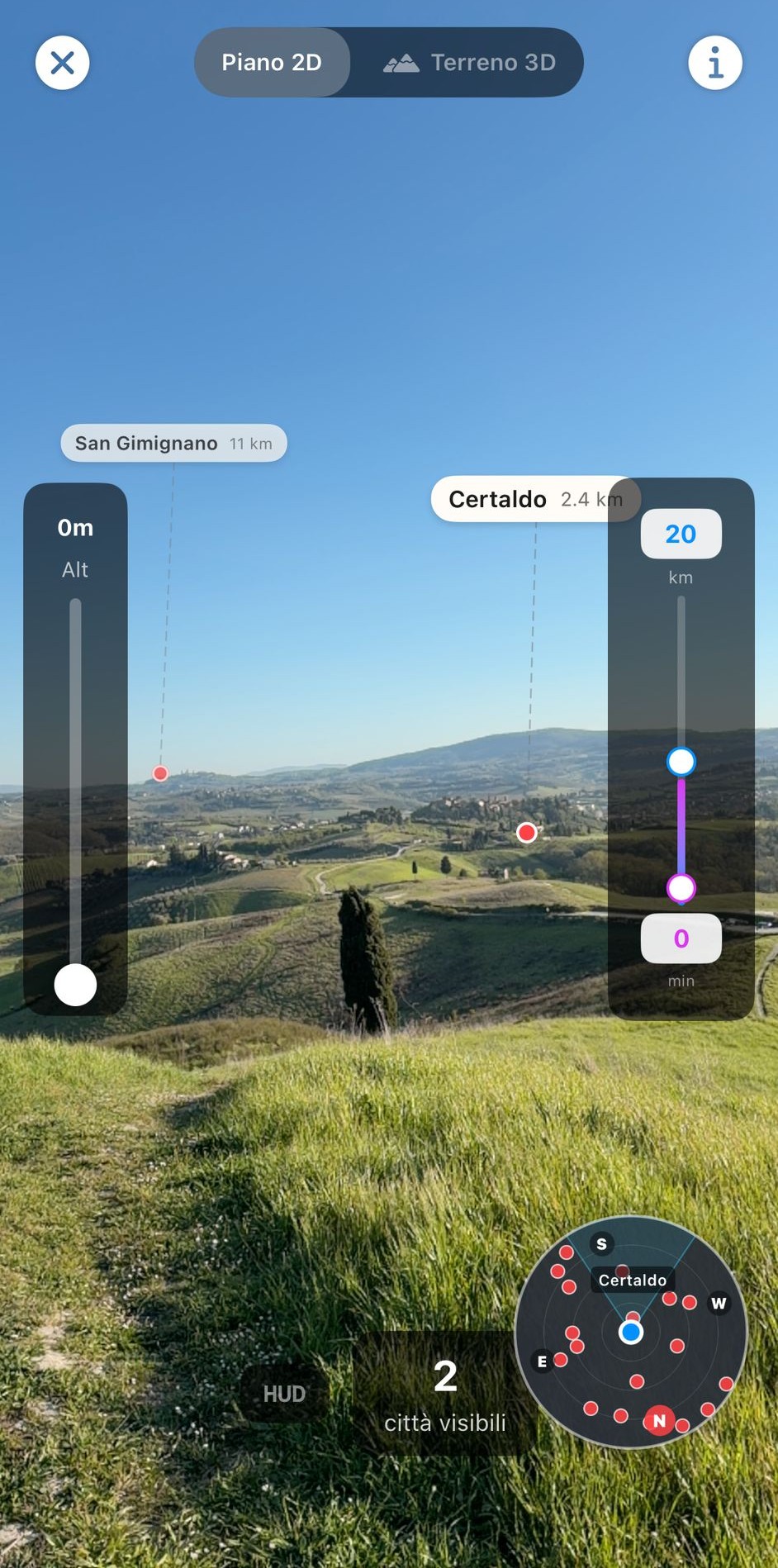 CitySpotter – vista AR diurna con mappa 2D | daytime AR with 2D map