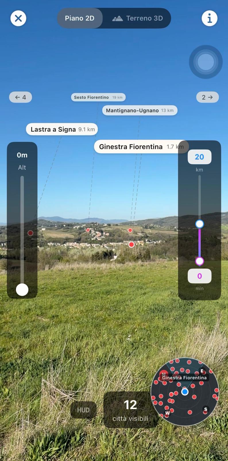 CitySpotter – vista AR diurna con mappa 2D | daytime AR with 2D map